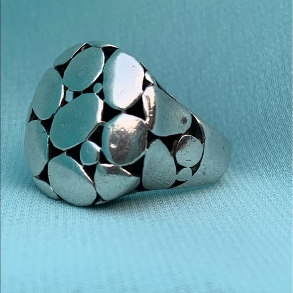 SOLD Sterling Silver Pebble Ring - Picture 2 of 8